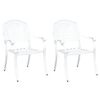 vidaXL Krzesło Ogrodowe 2 pcs Biały 55 x 56.5 x 91cm Aluminium