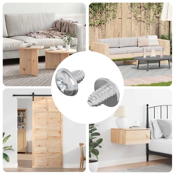 vidaXL Śruby blokujące Gładki 2 pcs Srebrny M4 x 5 mm Żelazo