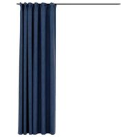 vidaXL Zasłony stylizowane na lniane, haczyki, niebieskie, 290x245 cm