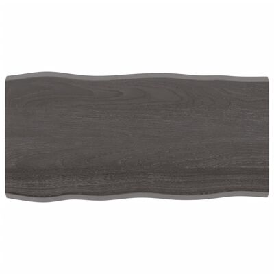 vidaXL Blat ciemnobrązowy 100x50x(2-4) cm drewno z naturalną krawędzią
