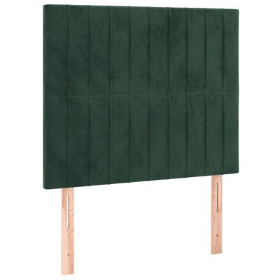 vidaXL Łóżko kontynentalne z materacem, zielone, aksamit, 90x190 cm
