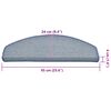 vidaXL Maty na schody 30 szt. 65x24x4 cm Jasnoszare i niebieskie, p&oacute;łokrągłe, duże