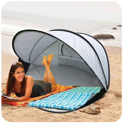 DERYAN Namiot plażowy pop-up XXL, 155x133x95 cm, srebrny