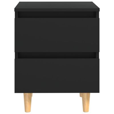 vidaXL Szafka nocna z sosnowymi nóżkami, czarna, 40x35x50 cm