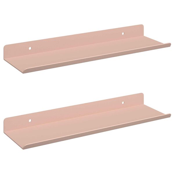 vidaXL P&oacute;łka wisząca 2 pcs R&oacute;żowy 30 x 9 x 2,5 cm Stal