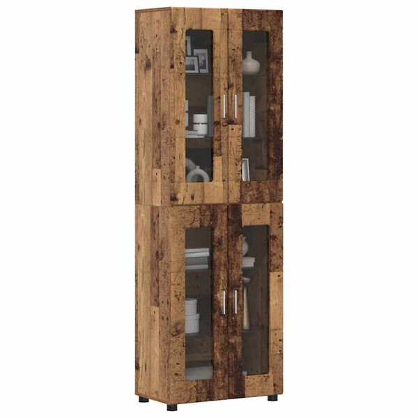 vidaXL Highboard z p&oacute;łką FLORIN Stare drewno 60 x 35 x 182 cm