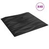 vidaXL Panele ścienne 48 pcs Czarny kamień 50 x 50 cm Pianka XPS