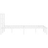 vidaXL Metalowa rama ł&oacute;żka z wezgłowiem, biała, 120x190 cm