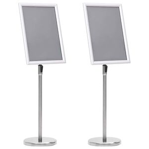 vidaXL Stojaki na plakaty 2 szt. Srebrny 45 x 32,7 x 108 cm Aluminium