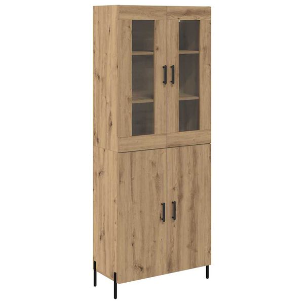 vidaXL Highboard Dąb rzemieślniczy 69,5 x 34 x 180 cm