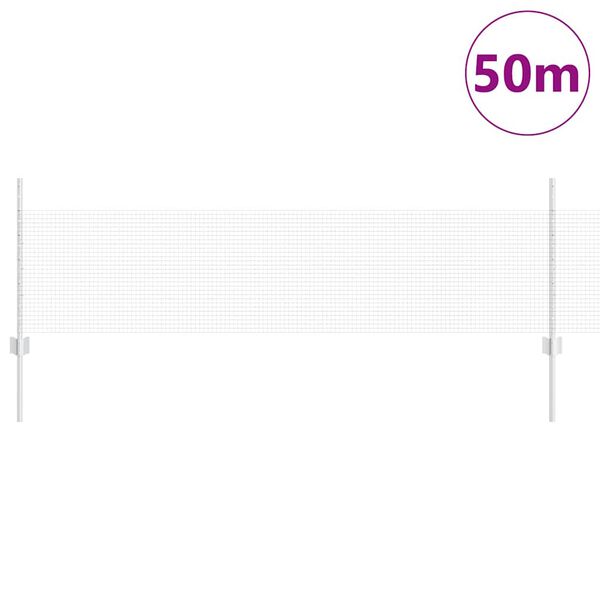 vidaXL Ogrodzenie z słupkiem Srebrny 0,5 x 50 m Stal
