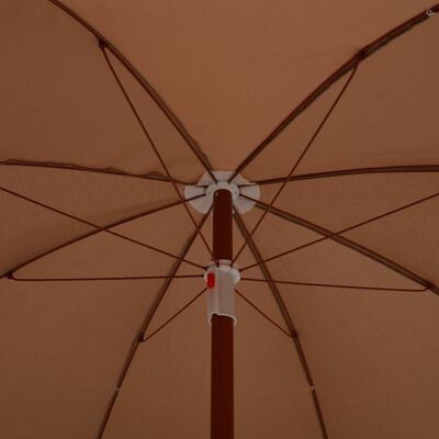 vidaXL Parasol na stalowym słupku, 180 cm, kolor taupe