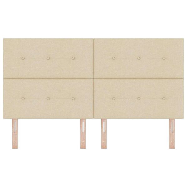 vidaXL Zagł&oacute;wek Z zagł&oacute;wkiem Kremowy 180 cm Sk&oacute;ra ekologiczna