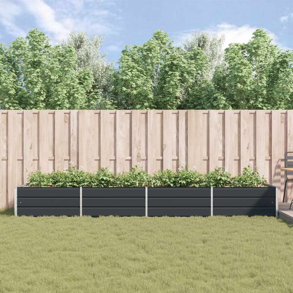 vidaXL Donica Antracyt 195 x 100 x 45 cm Stal Galwanizowana