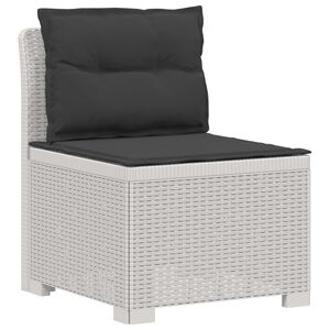 vidaXL Sofa Ogrodowa 1-osobowa z Poduszkami w Wyglądzie Rattanowym PP