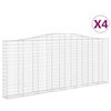 vidaXL Kosze gabionowe, 4 szt, 400x30x160/180 cm, galwanizowane żelazo