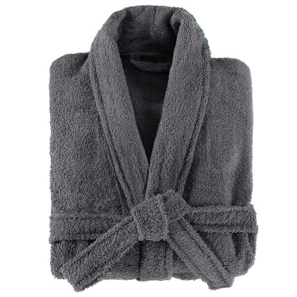 vidaXL Szlafrok unisex z frotte, 100% bawełna, antracytowy, rozmiar XL