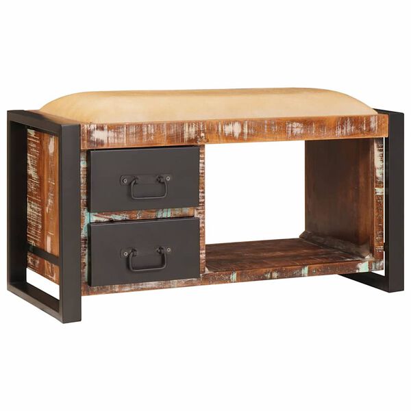 vidaXL Ławka Przechodowa Wielokolorowe Lite drewno z odzysku