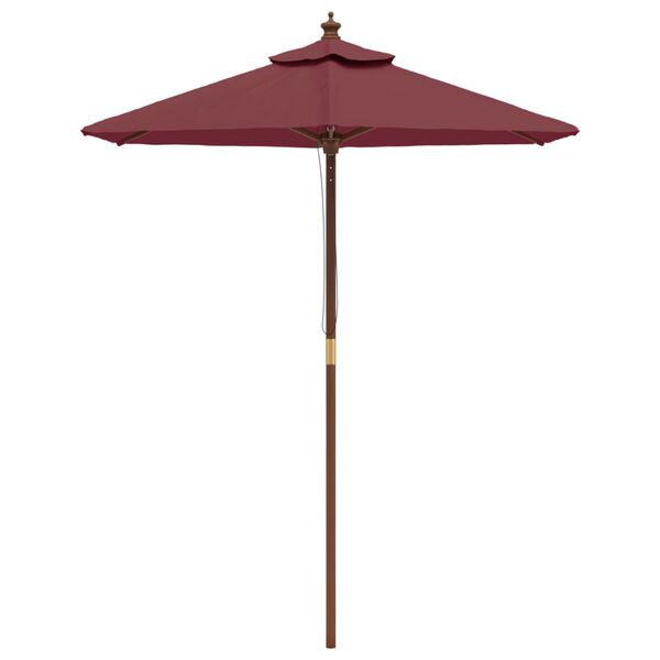 vidaXL Parasol ogrodowy na drewnianym słupku, bordo, 196x231 cm