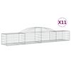 vidaXL Kosze gabionowe, 11 szt, 300x50x40/60 cm, galwanizowane żelazo