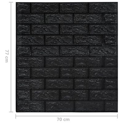 vidaXL Panele 3D z imitacją cegły, samoprzylepne, 40 szt., czarne