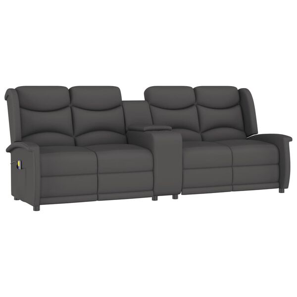 vidaXL Rozkładany fotel masujący z uchwytem, 4-os., ciemnoszary