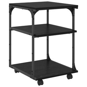 vidaXL Stojak na drukarkę Czarny Dąb 43 x 48 x 64 cm