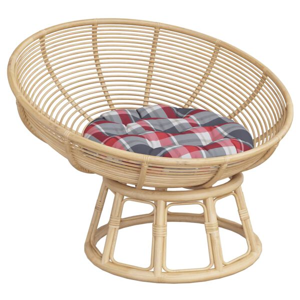 vidaXL Okrągła poduszka, czerwona krata, &Oslash; 60 x 11 cm, tkanina Oxford