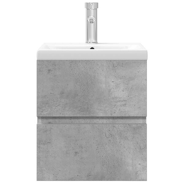 vidaXL 2-częściowy zestaw mebli łazienkowych, szarość betonu