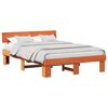 vidaXL Ramka ł&oacute;żka Woskowy Brąz 150 x 200 cm Lite drewno sosnowe