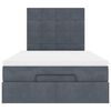 vidaXL Rama ł&oacute;żka otomana z materacami, szara, 120x190 cm, aksamit