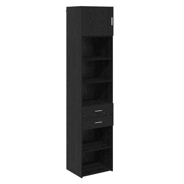 vidaXL Highboard Czarny Dąb 50 x 42,5 x 225 cm Materiał drewnopochodny