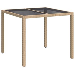 vidaXL St&oacute;ł Ogrodowy Beżowy 90 x 90 x 75 cm polirattan