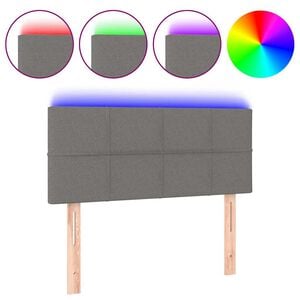 vidaXL Zagł&oacute;wek do ł&oacute;żka z LED, ciemnoszary, 80x5x78/88 cm, tkanina