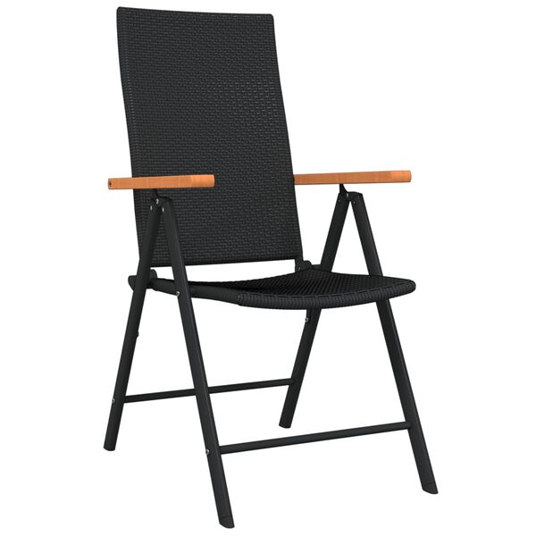 vidaXL 7-częściowy zestaw mebli ogrodowych, czarny