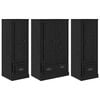 vidaXL Highboard 3 szt. Czarny Dąb 132 x 35,5 x 103,5 cm