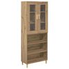 vidaXL Highboard Dąb rzemieślniczy 69,5 x 34 x 180 cm