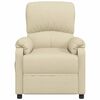 vidaXL Fotel masujący, kremowy, obity tkaniną