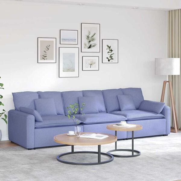 vidaXL Sofa modułowa z poduszkami, dżinsowy niebieska