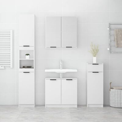 vidaXL Zestaw 4 szafek do łazienki, biały, materiał drewnopochodny