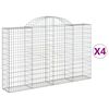 vidaXL Kosze gabionowe, 4 szt, 200x30x120/140 cm, galwanizowane żelazo