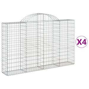 vidaXL Kosze gabionowe, 4 szt, 200x30x120/140 cm, galwanizowane żelazo