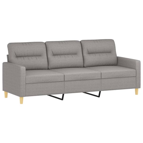 vidaXL Sofa 3-osobowa, jasnoszara, 180 cm, tapicerowana tkaniną