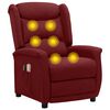 vidaXL Elektryczny fotel masujący, winna czerwień, tkanina