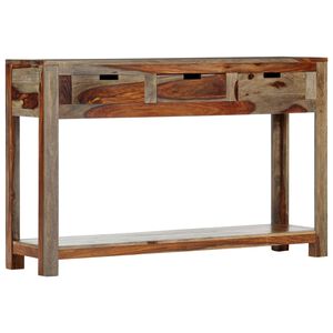 vidaXL Stolik konsola z 3 szufladami, 120x30x75 cm, drewno akacjowe