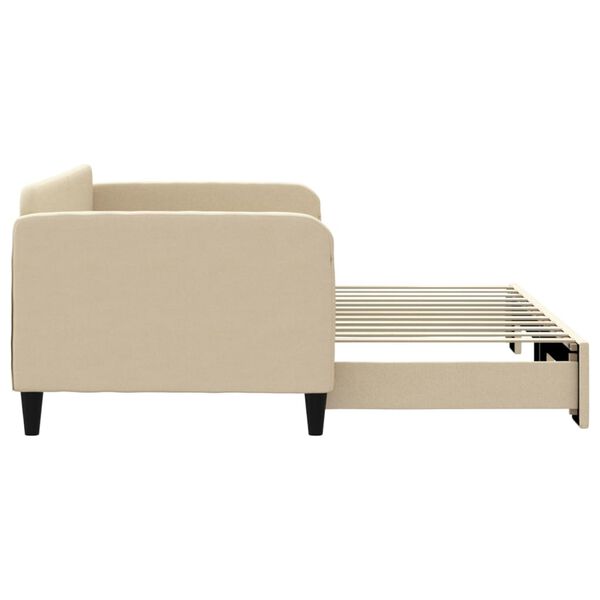 vidaXL Sofa rozsuwana, kremowa, 90x200 cm, tkanina