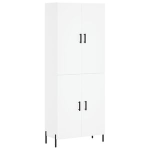 vidaXL Witrynka, biała, 69,5x34x180 cm, materiał drewnopochodny