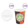 vidaXL Papierowe kubki z pokrywkami, 1000 szt., 8oz, 240ml
