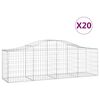 vidaXL Kosze gabionowe, 20 szt, 200x50x60/80 cm, galwanizowane żelazo
