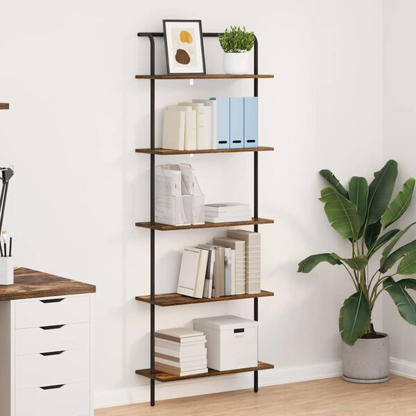 vidaXL P&oacute;łka na książki Dąb wędzony 60 x 24 x 168 cm